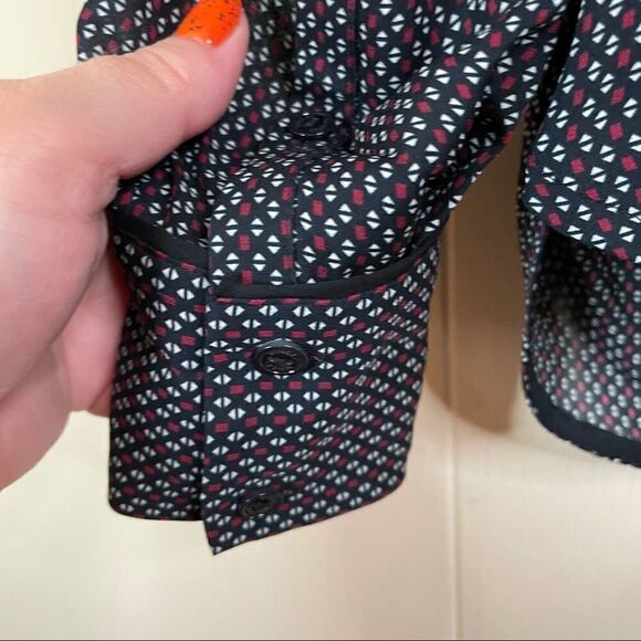 Vince Mini Geo Print Silk Top - Picture 4 of 7